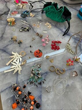 LOFT Multi-Color Flower & Pumpkin Accent Earrings Assortment